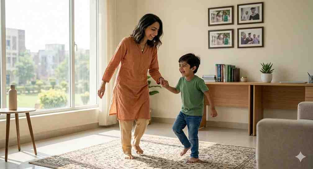Teaching my nephew how to dance